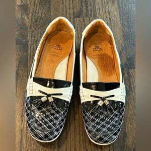 Peter Millar Women’s Limited Edition Black White Tassel  Loafers Shoes